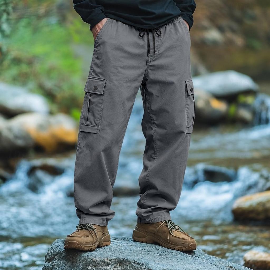 Leichte, atmungsaktive, weiche, bequeme Herrenhose mit vier Taschen, Tunnelzugbund, geradem Bein, lässige Sporthose für Streetwear