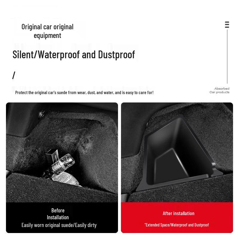 Se potrivește Tesla Model Y/3 Refresh Cutie de depozitare laterală portbagaj & Accesorii buzunar lateral.