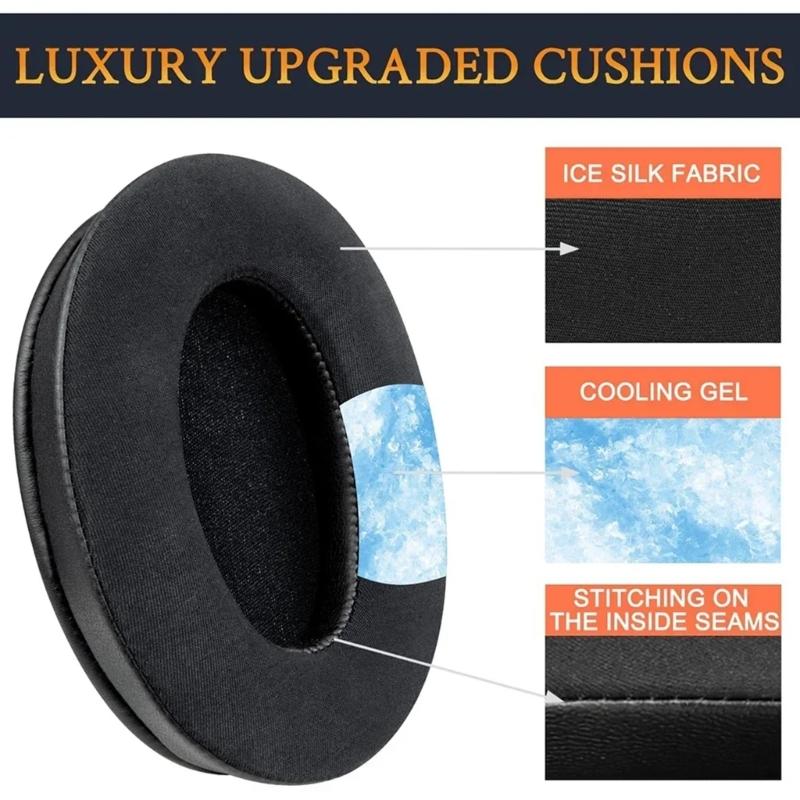 1 Pair Soft Breathable Earpads for WH-1000XM3 Headphones Replacement Earphone Cushion with Cooling Gel Feature