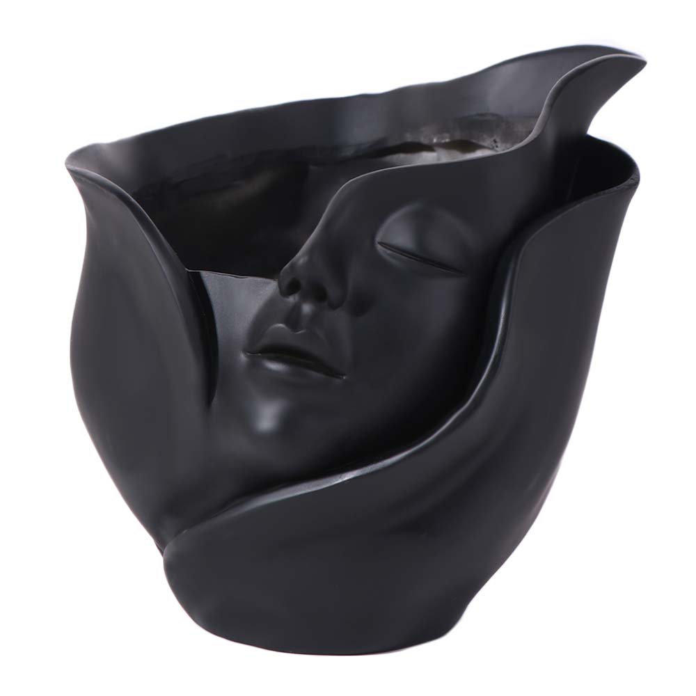 Resin Human Face Vase Aesthetic Hydroponic Flower Holder Desktop Ornament Flower Pot  Living Room