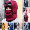Lei Feng Hat Winter Thermal Hat with Goggles 3-in-1 Trapper Aviator Hat Face Guard Earmuffs
