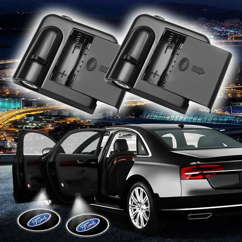 Car Sticker Hot For Ford Car Door Emblem Light Welcome Lamp Wireless Laser Projector Auto Decoration LED For Ford Mustang Focus