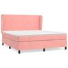 3129104 vidaXL Divan Bed with Mattress Pink 160x200 Cm Velvet