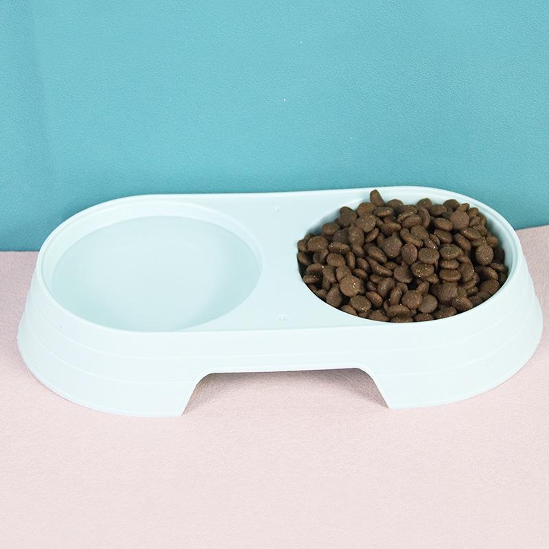 Minimalist Anti-Tip Macaron Color Double Pet Bowl for Cats
