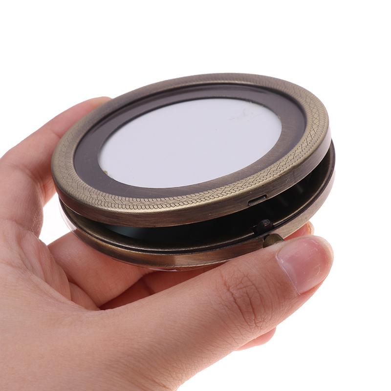 Foldable Vintage Makeup Mirror Mini Square Makeup Vanity Mirror Portable Hand Mirrors Double-Sided Compact Mirror Pocket Cosmetic Mirror