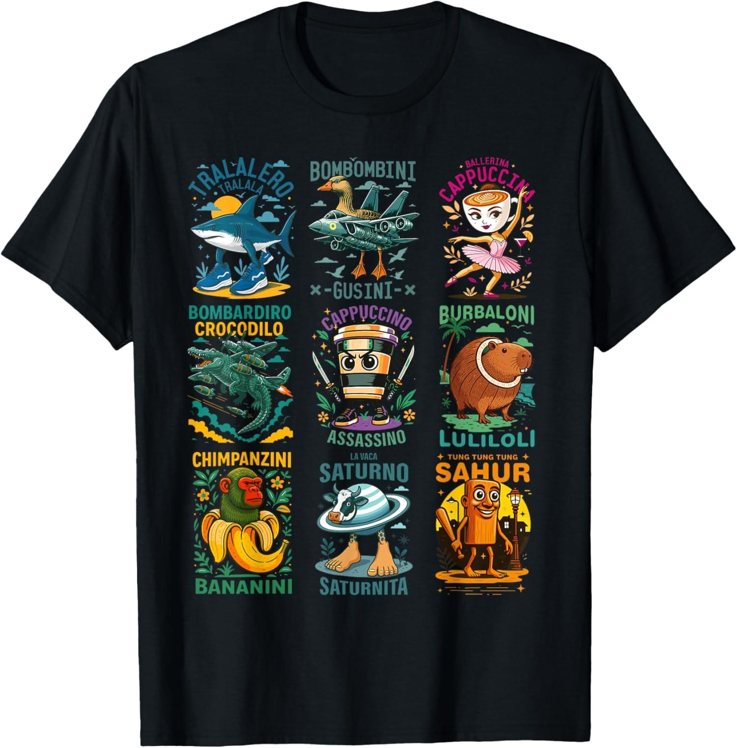 Brainrot Character Favorite Meme AI Monster T-Shirt S разноцветный