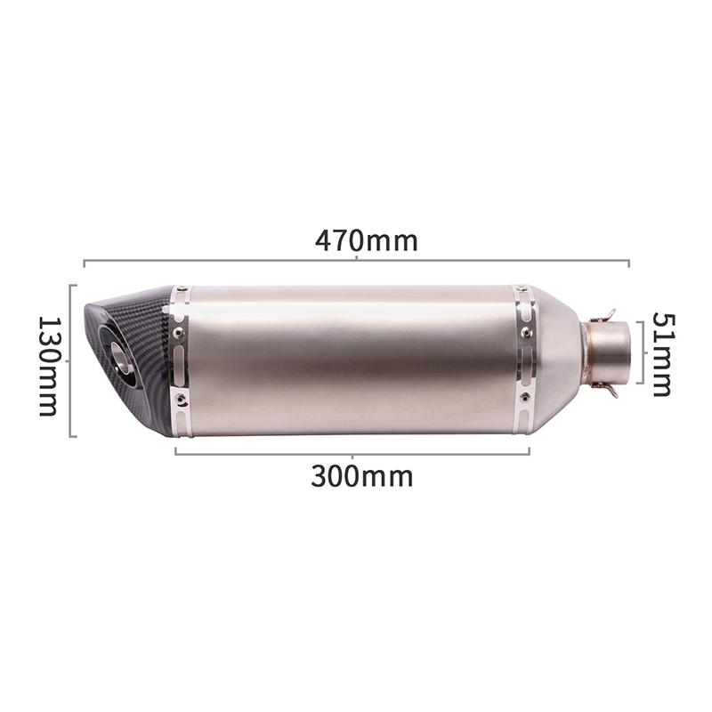 Motorcross Exhaust Universal Motorcycle Muffler 470mm 570mm Length Modified DB Killer Escape Moto Pipe For MT07 ER6N Z800 ZX10R