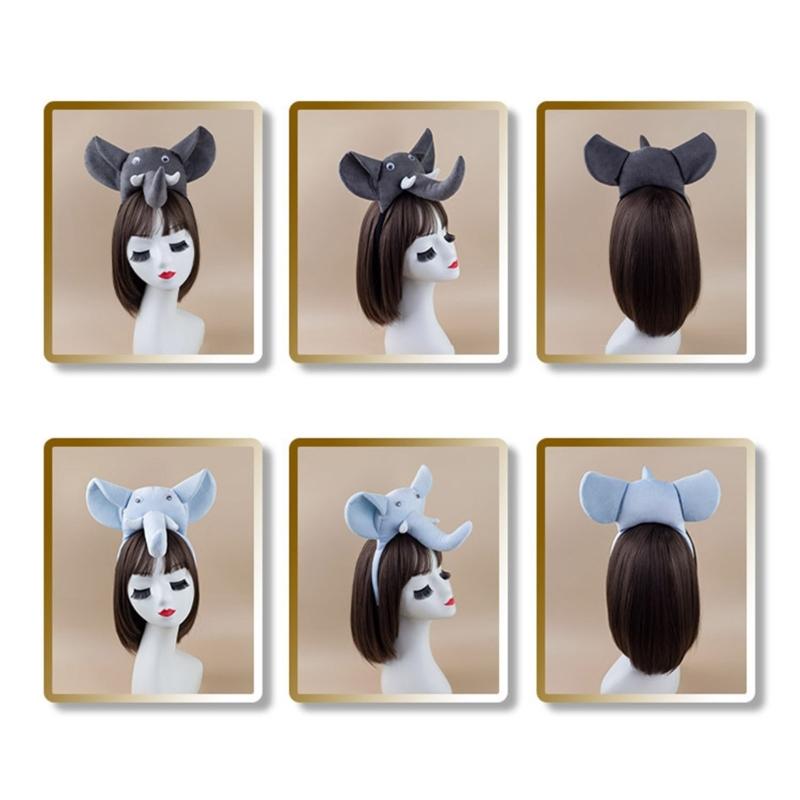 Kinder Elefantenkostüm Set Elefantenohren Stirnband Schwanz Fliege Tutu Handschuhe für Halloween Weihnachten Tier Cosplay Kostümsets