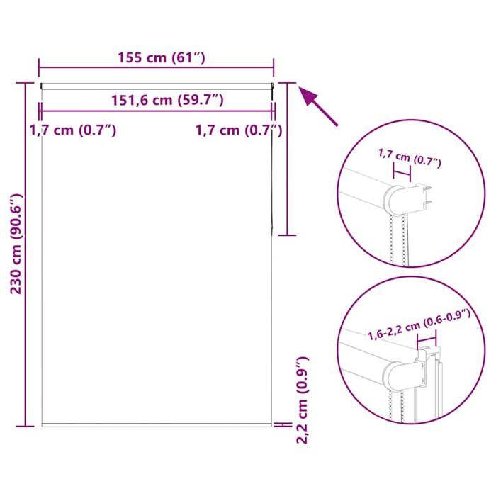 VidaXL Blackout Roller Blind Fabric Width 151.6 Cm Polyester 4010957