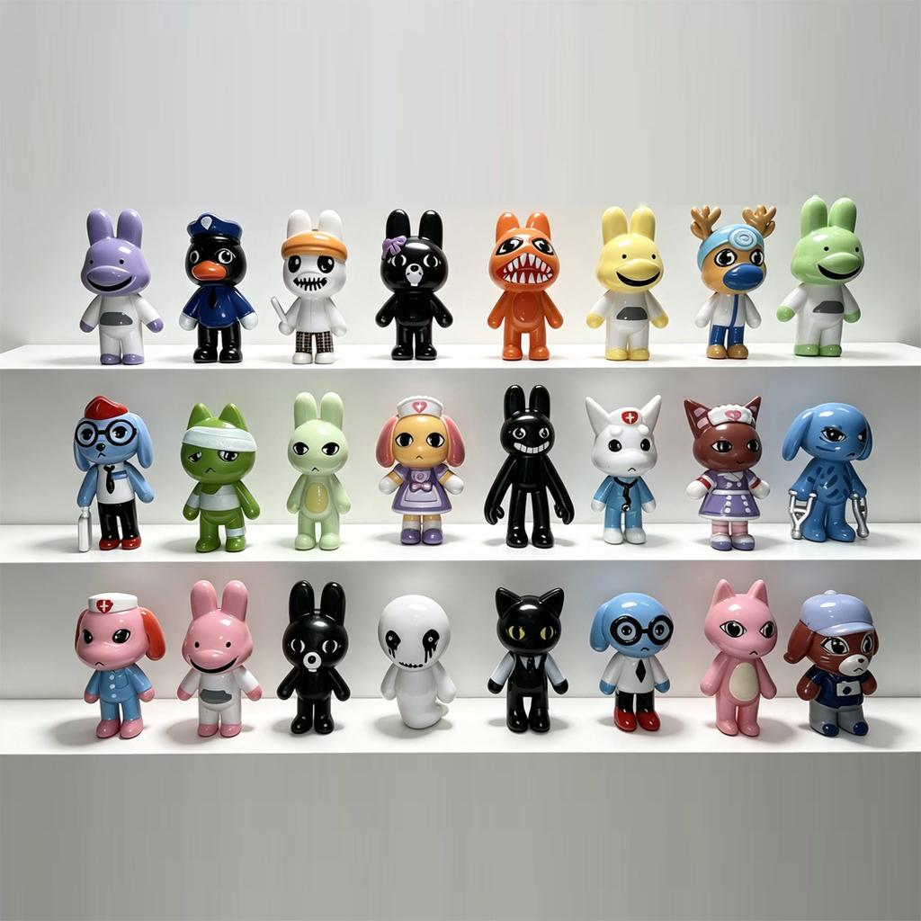 24Pcs/Set Mini Figurines Animal Hospital Action Figure Toy Home Garden Decoration Fans Gift
