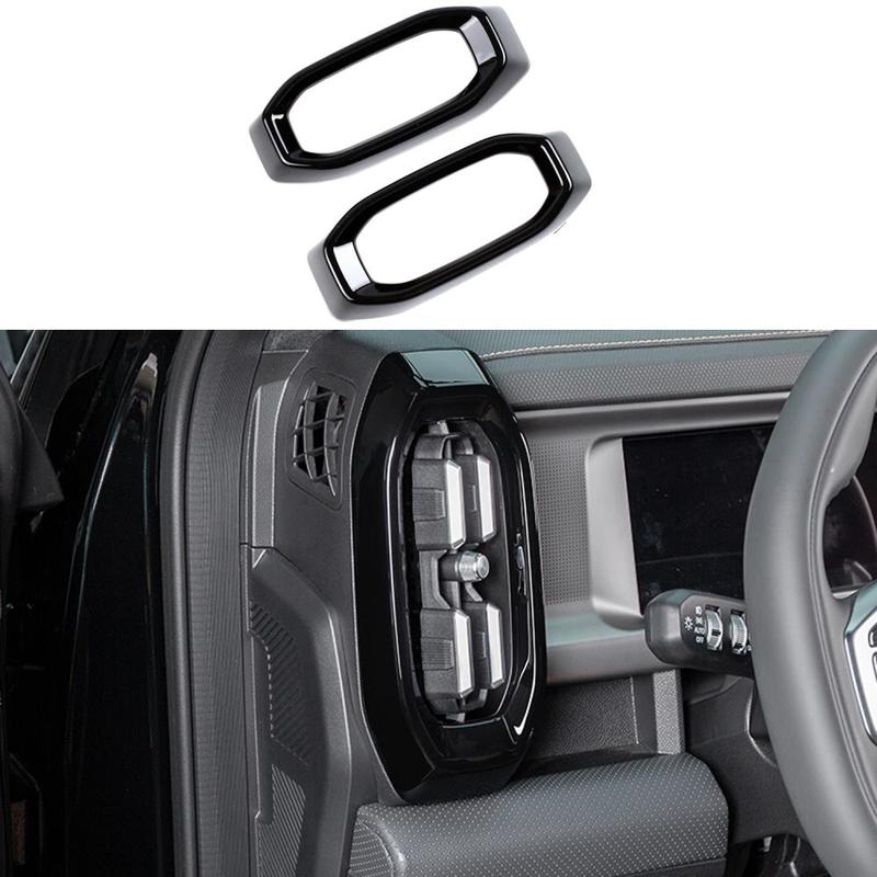 Carbon Fiber Black ABS Car Interior Air Vent Outlet Cover Trim For Jetour Traveller T2 2024 2025 Accessories