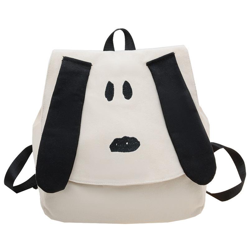 Spacious And Trendy Nylon Backpack For Children Featuring Charming Cartoon Patterns Black