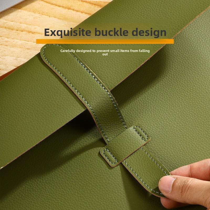 1/3pcs Pu Leather Folder A4 File Bag Multi-function Storage Bag Data Storage Bag Briefcase Exam Data Bag