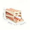 3-Tier Yellow Egg Organizer Holds 60 Eggs Auto-Roll Design.Space-Saving Fridge Storage Sturdy & Easy Clean Perfect for Kitchen
