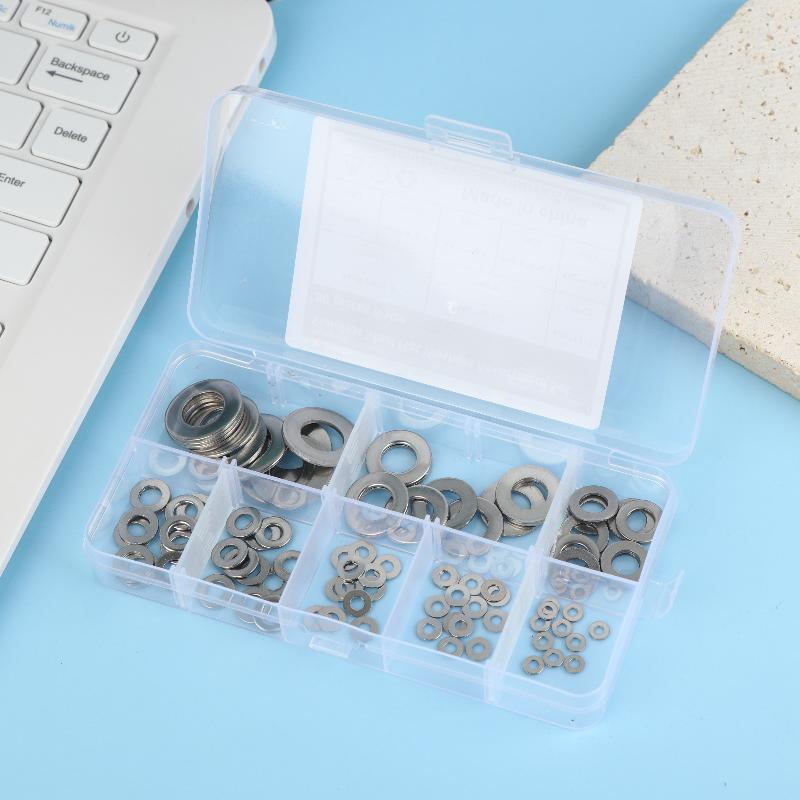 80/105/180/360/580 Pcs Stainless Steel Flat Washers Set Perfect For Home Decor Factory Repair Kitchens