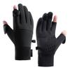 Winter Flip Open Two Finger Gloves Men Women Warm Touch Screen Gloves Outdoor Windproof Cycling Skiing Fishing Gloves