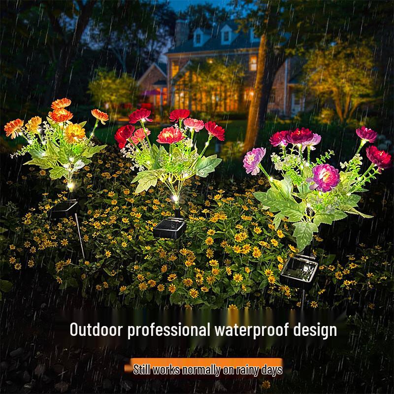 Solar LED Snow Lotus Flower Garden Light