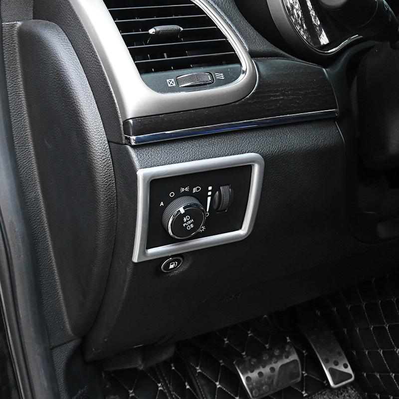 Para jeep grand cherokee wk2 2011 2012 2013 2014 2015 2016 2017 2018 farol do carro luz de nevoeiro ajustar botão capa