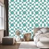 Wallpaper Casual Checkerboard Sea, White, Mint and Turquoise 50x1000