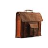 Vintage Genuine Goat Leather Men's Brown Laptop Satchel Messenger Briefcase Bag