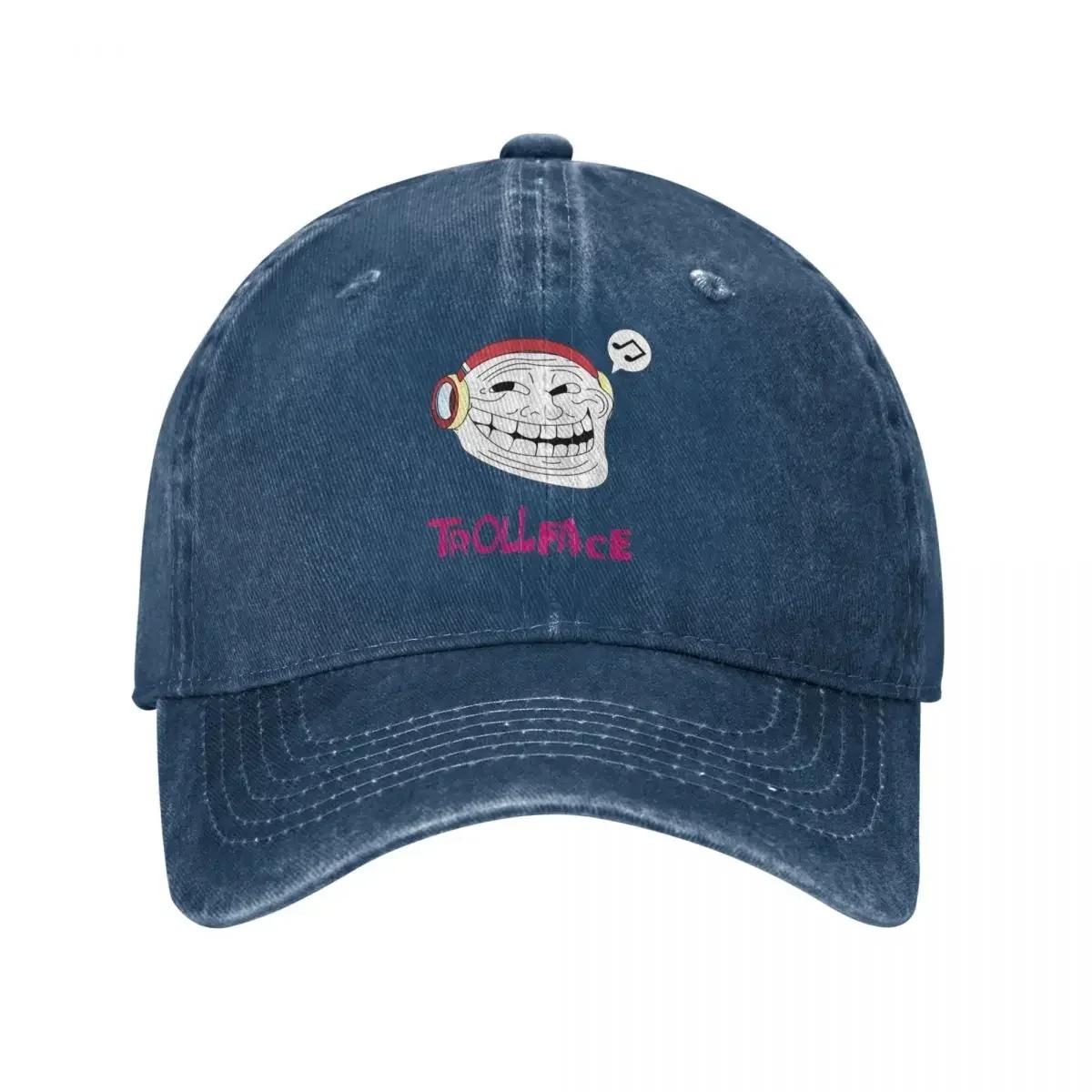 

Trollface Denim Baseball Cap Trolling Good Music Hunting Camping Trucker Dad Hat Summer Women Unisex yk Cool Sunshade Baseball Cap One Size