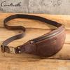 Genuine Leather Waist Packs For Men Travel Fanny Pack Small Waist Bag Male Chest Bags