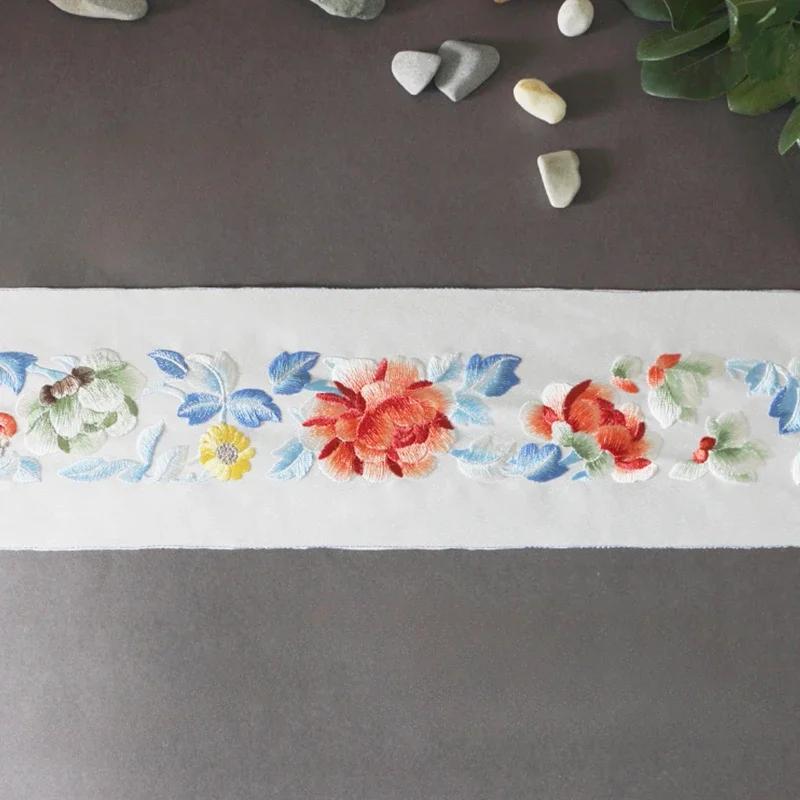 

50 см китайская жаккардовая вышитая лента ткань ретро вышивка тесьма кружевная отделка платье ханьфу одежда занавески DIY аксессуары 50cm