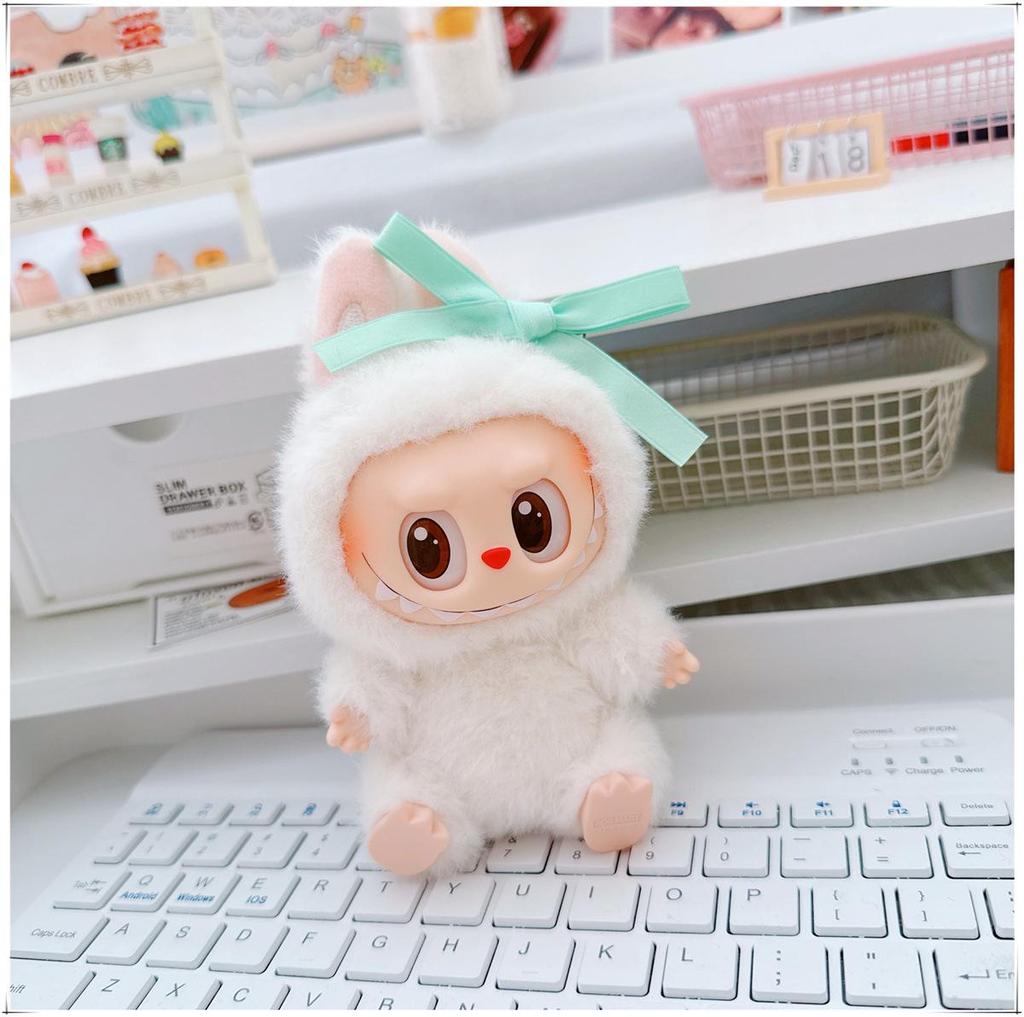 First, Second, and Third Generation Labubu Doll Clothes & Accessories Set: Includes 17cm and 10cm Doll Clothes, Crossbody Bag, and Hair Clip.