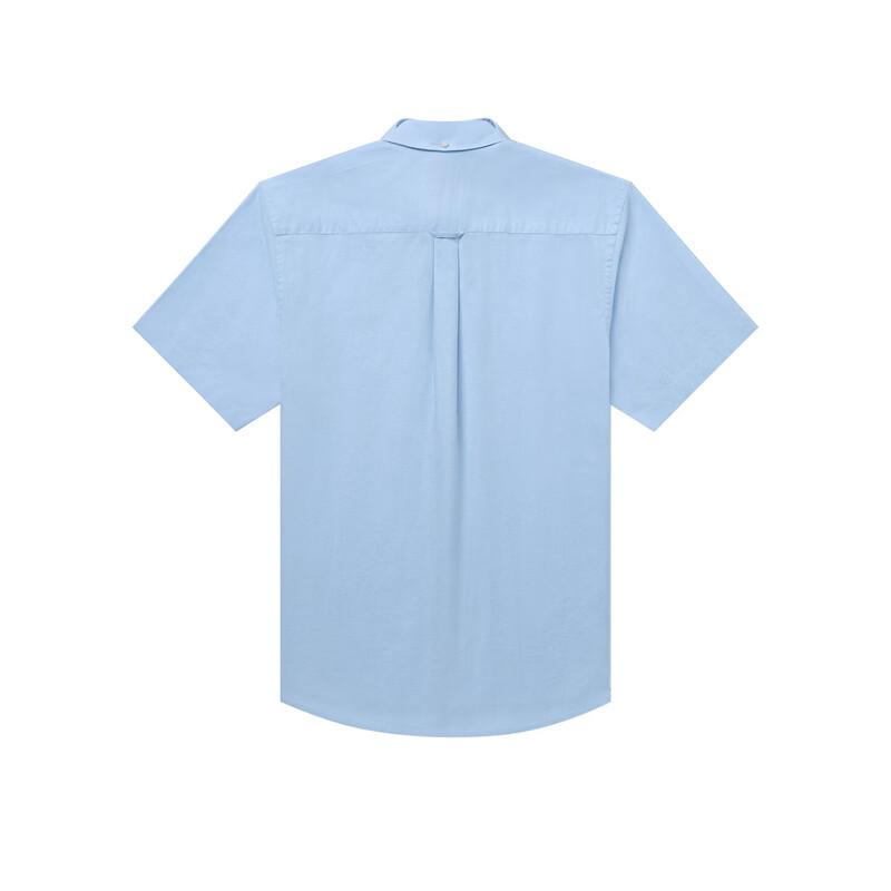 HAZZYS Men's Pure Cotton Solid Short Sleeve Loose Fit Shirt