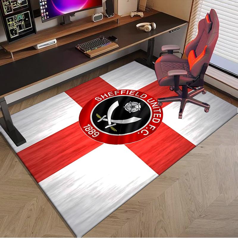 1PC She-ffield Fc Crest Rug Game Carpet, Floor Mat for Bedroom Living Room Entryway Rug, Home Decor Idea Gift for Christmas birthday