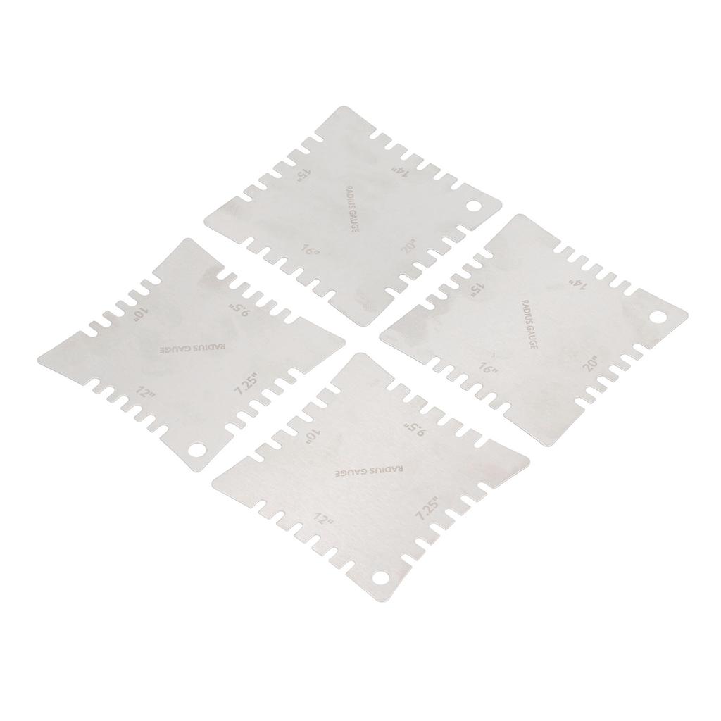 4Pcs Guitar Notched Radius Gauge Set Stainless Steel Fingerboard Ruler Fretboard Measuring Luthier