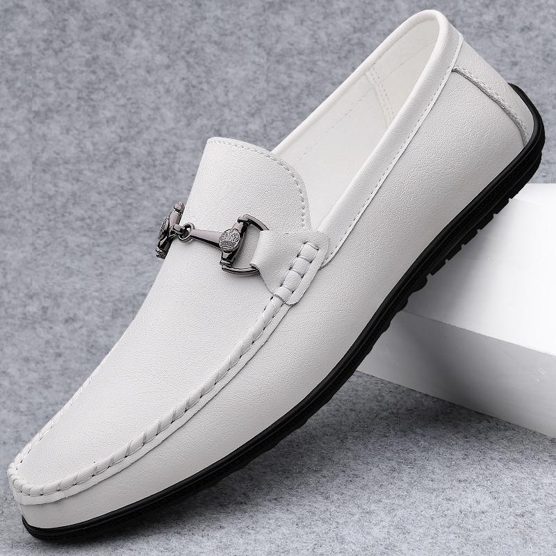 Fashion 2025 New Men Genuine Leather Loafers Non Slip Office Shoes Breathable Outdoor Slip on Flats Casual Shoes Man Dress Moccasins