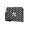 MLB Monogram Series NY Yankees Vintage Floral Print Large Logo Polyester Wallet Clutch Unisex Wallets Black 3APOS012N-50BKS