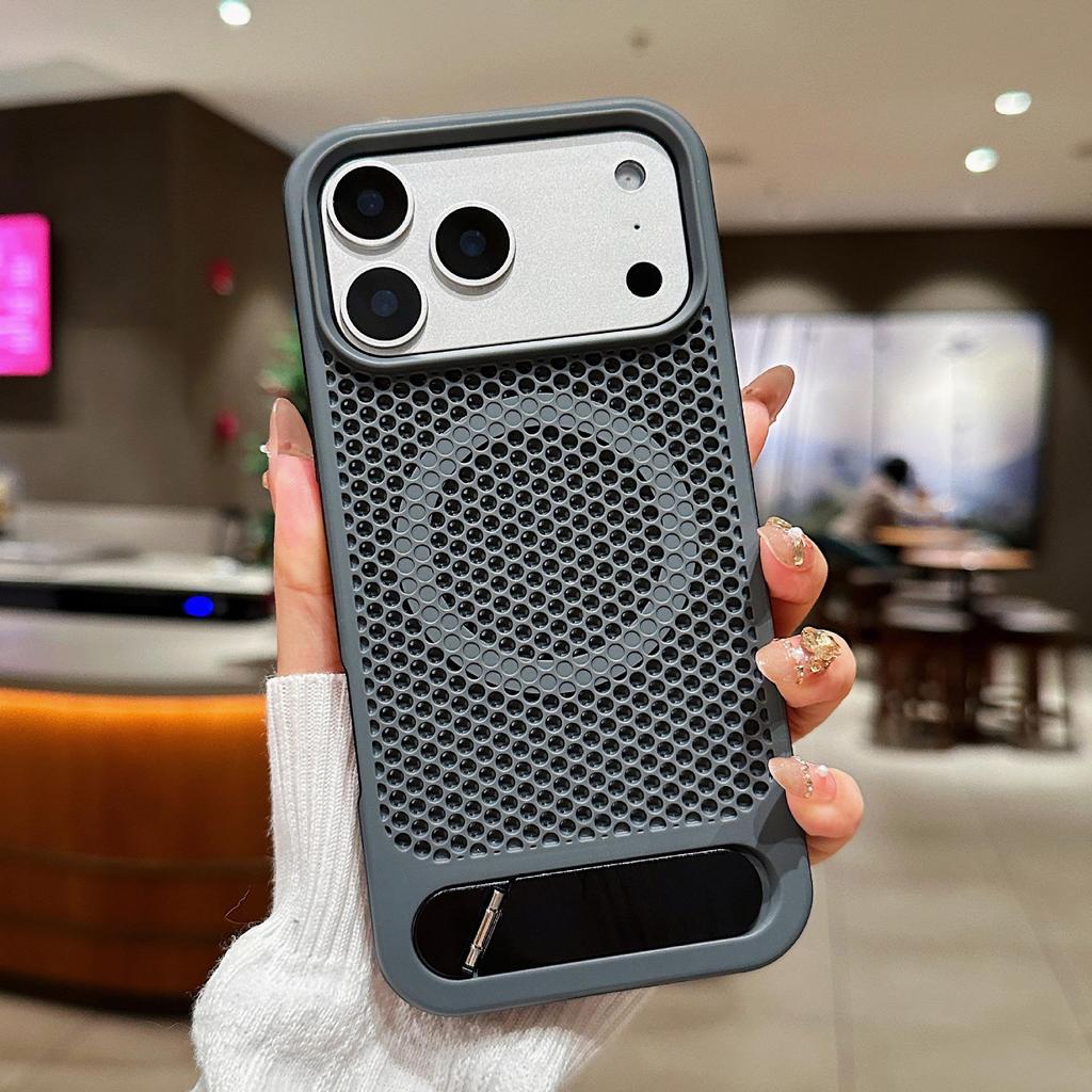 iPhone16 Sommer Waben-Wärmeableitungs-Hülle für Apple 17 Pro Max mit unsichtbarem Ständer und Magnetschutz für iPhone 14/15.