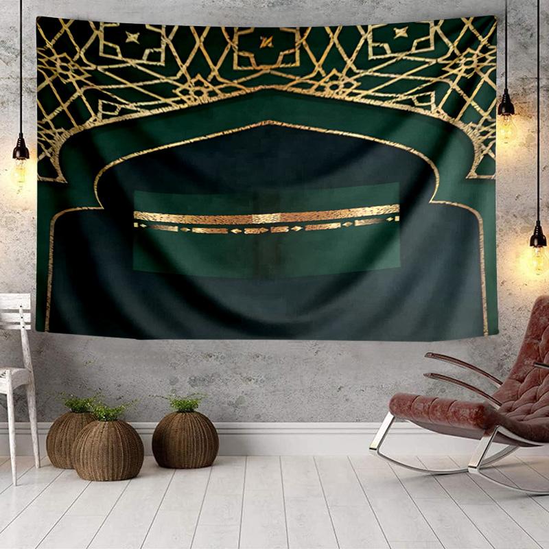 Golden Mosque Silhouette Tapestry, Unique Design Tapestry, Wall Decor for Bedroom,Livingroom, Playroom,Heartwarming Fan Holiday Gifts