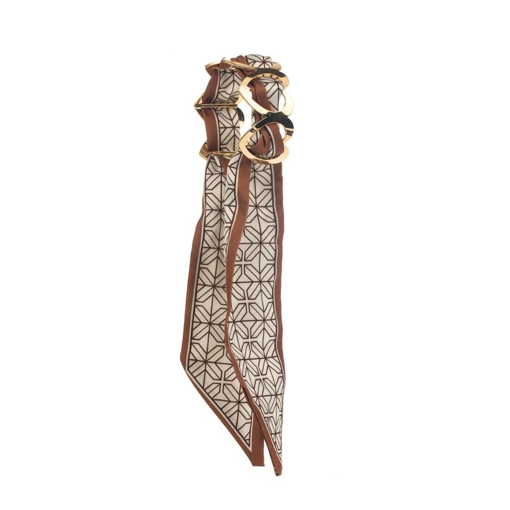 Leopard Print Silk Scarf Cuff Bangles Ribbon-Wrapped Ethnic Style Wristband Gifts