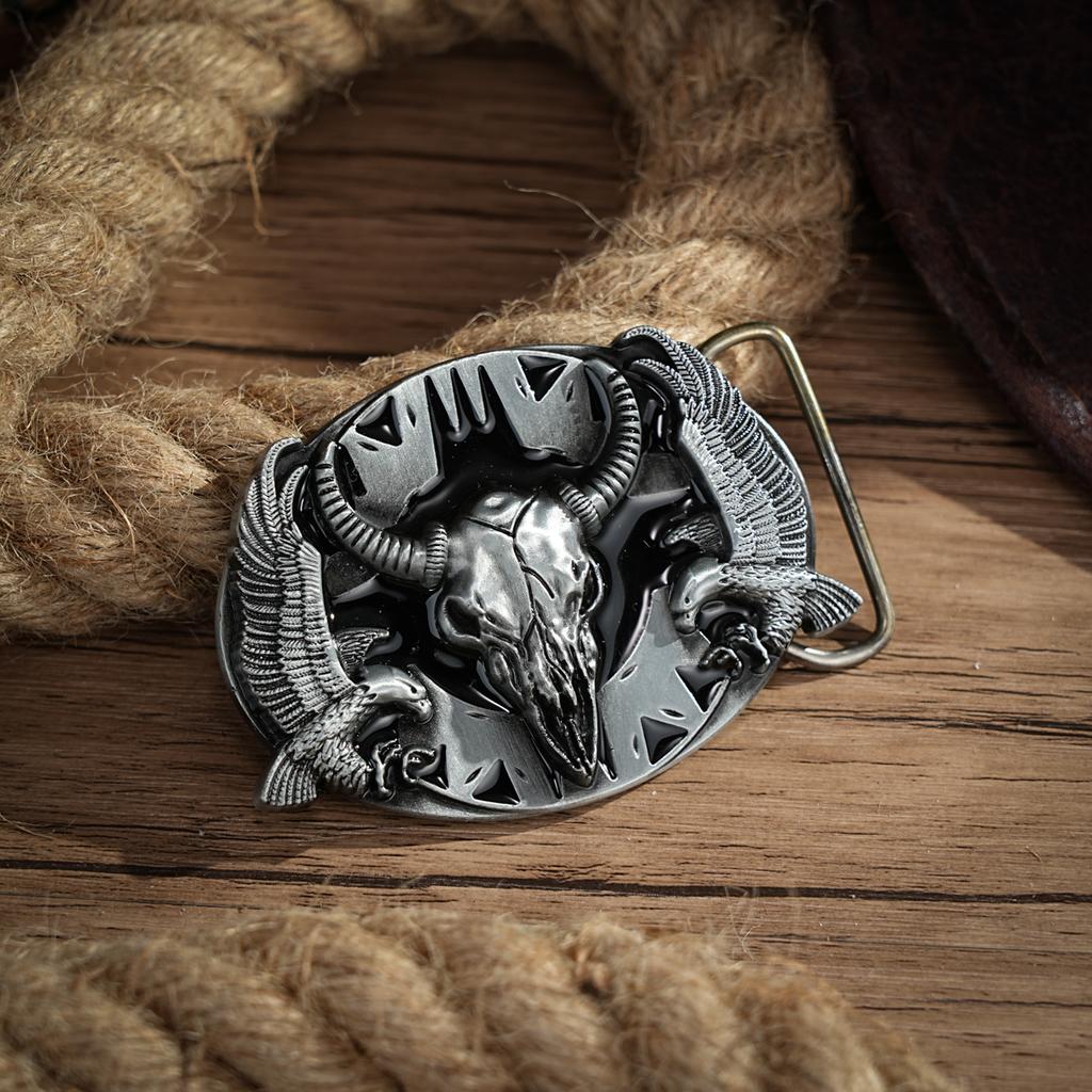 1PC Punk Wind Pressure Flower Alloy American Retro Belt Buckle Personalized Trend Western Cowboy Belt Buckle for Men and Women