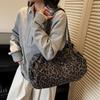 Yogodlns Leopard Print Canvas Shoulder Bag Fashion Large Capacity Tote Bag Woman Handbag for Daily Commute High Quality Bag