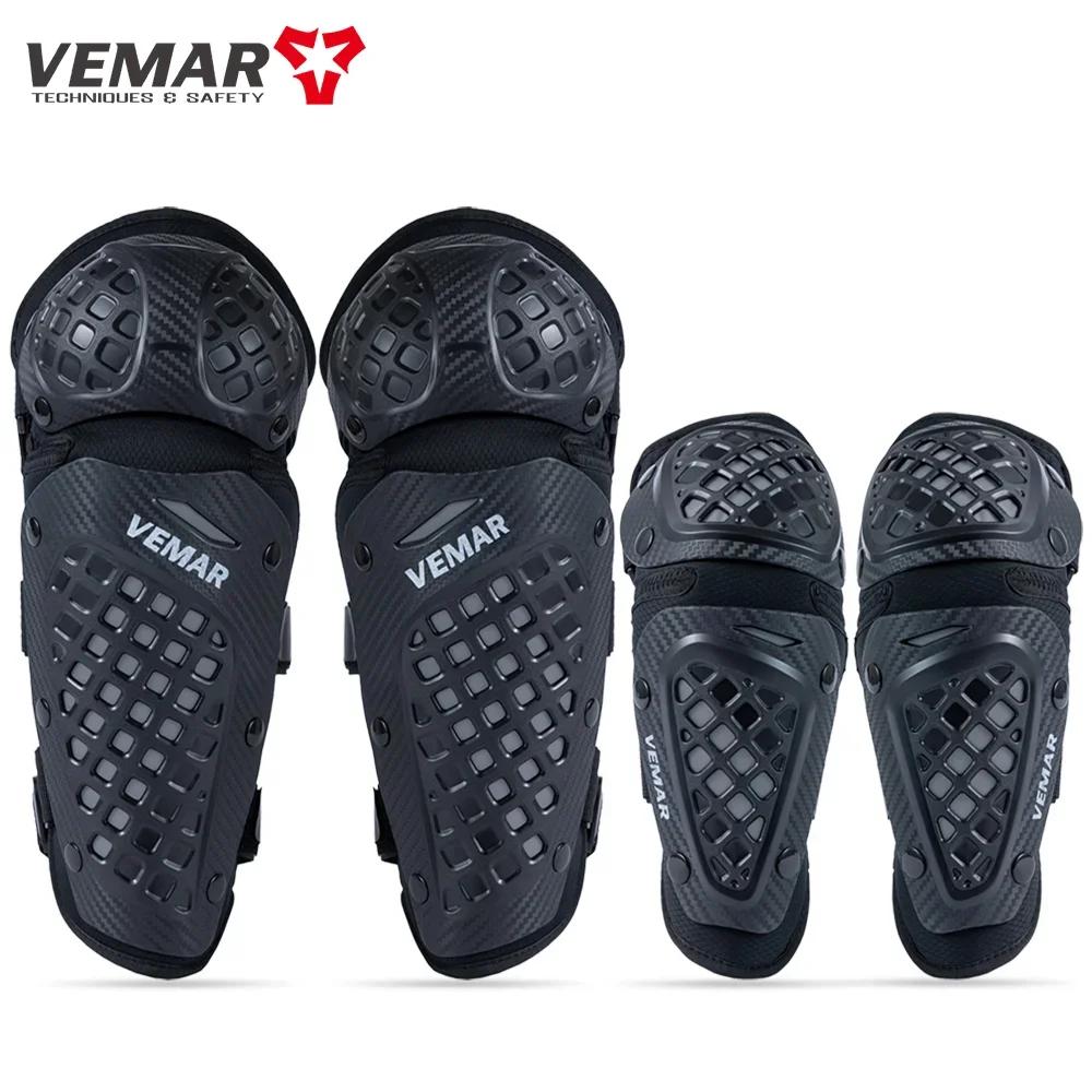 Set di Protezioni per Motociclista da Uomo VEMAR Approvato CE Protezioni per Ginocchia e Gomiti Attrezzatura Sportiva Protezione Anti-Graffio per il Corpo