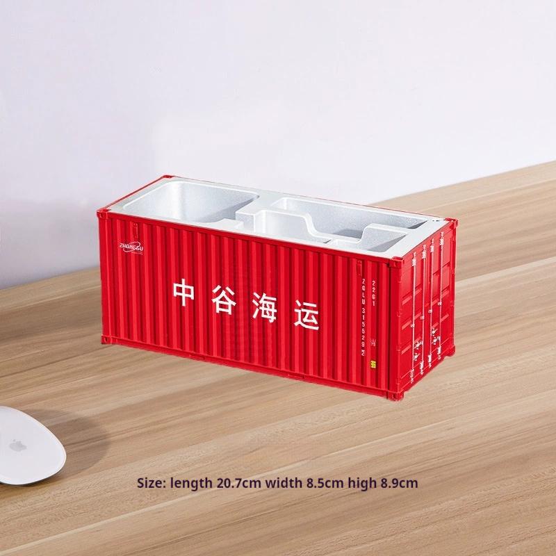 1:30 Scale Shipping Container Business Card Organizer Desk Stationery Storage Box Office Decor Pen Holder Creative Gift Ornament