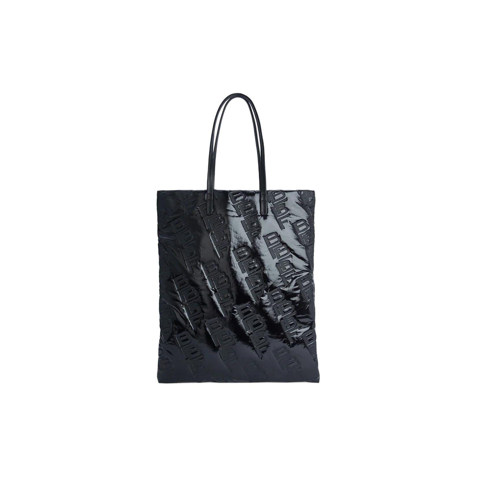 

By Far Logo Embossed Shell Fabric And Leather Tote Bag Women tote bags Black 23PFSLTOTBLESFLLLAR Basic Set (Bag+Dust Bag)