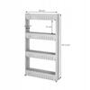 SPRINGOS 4-Tier Rolling Shelf - Kitchen and Bathroom Storage Furniture - Grey