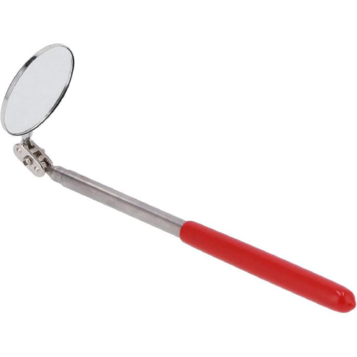 Telescoping Inspection Mirror , Round Extendable Mirror 2 . 25 Inch Diameter Circular and Black Handle , great for Mechanics , Contractors , HVAC