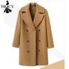 Giacche e Cappotti da Donna Moda Casual Colore Unico Stampa Autunno Inverno Manica Lunga Collo a Polo