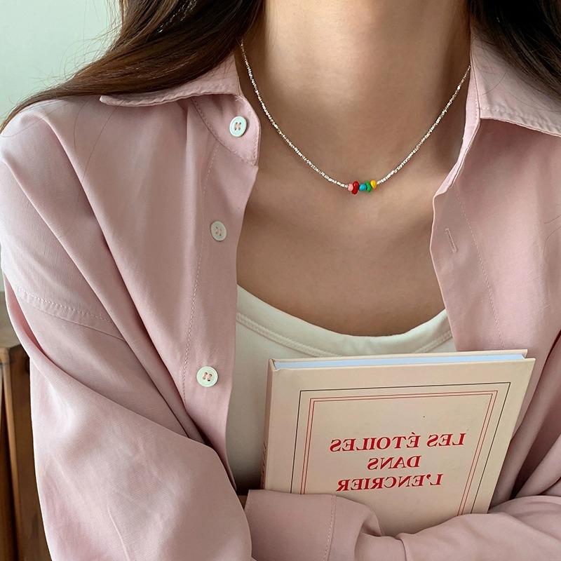 Rainbow Necklace Female Niche Design Light Luxury Clavicle Chain Dopamine Necklace