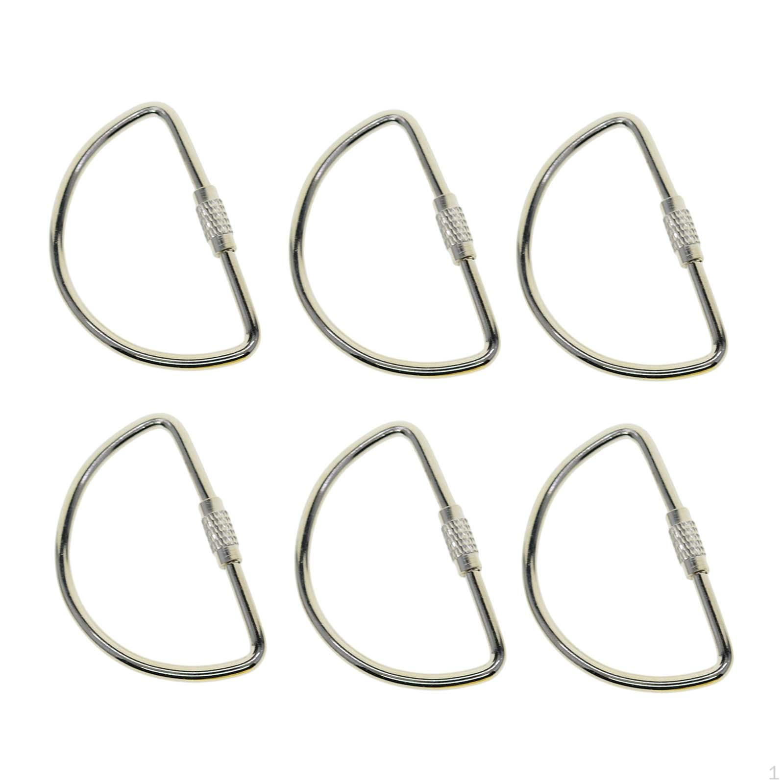 6 шт. брелок с винтовым замком, карабин, прочный сверхмощный зажим с крючком, небольшой замок Silver