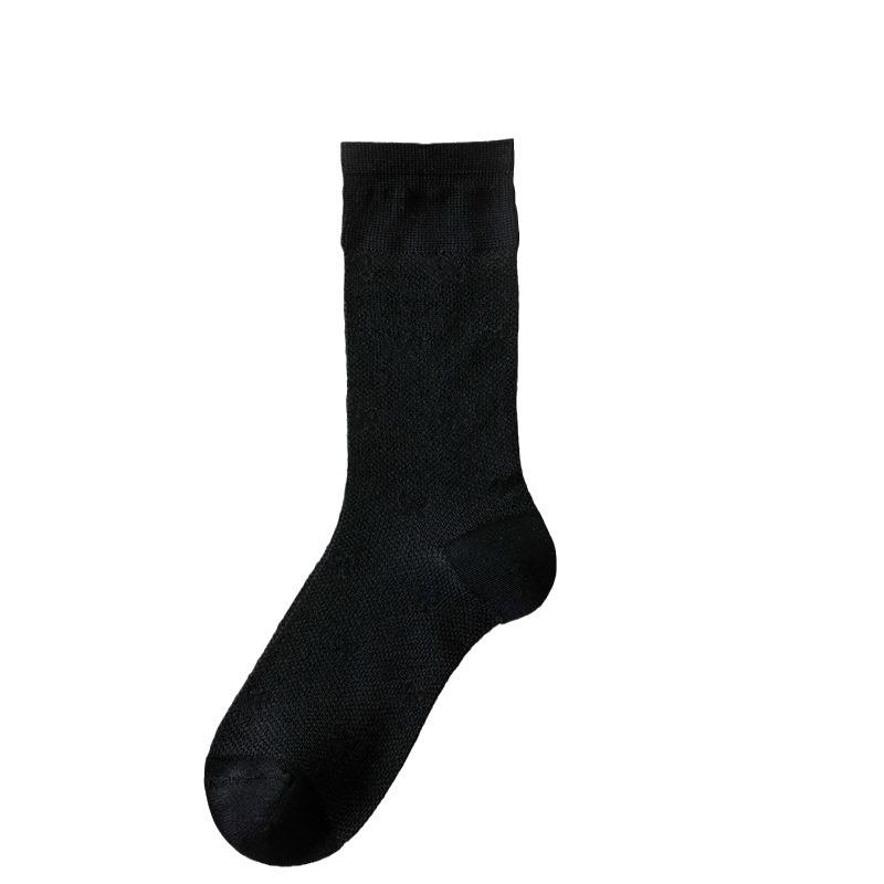 Mid-calf Socks for Women In Summer, Solid Color, Versatile, Breathable, Mesh, Pile Socks, Boneless, Sewn, Bow, Women's Net Socks