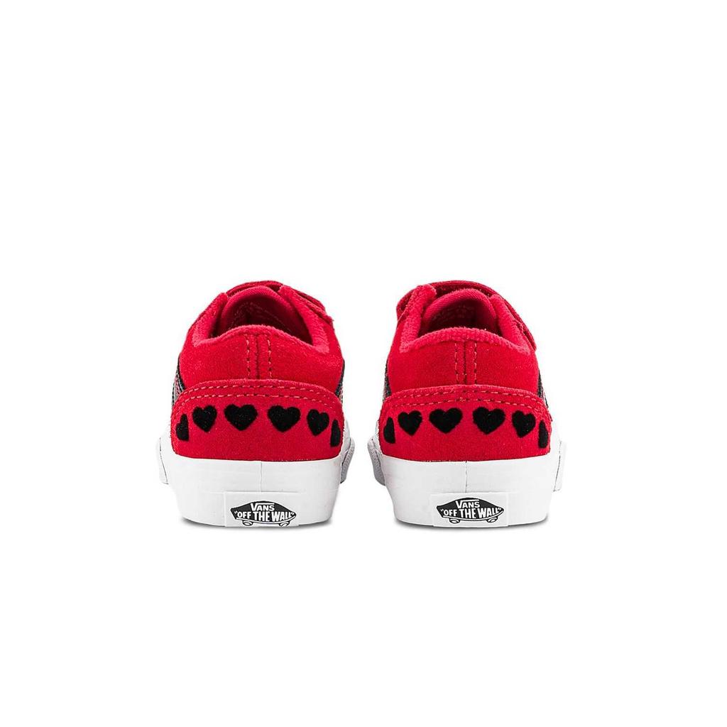 Vans Old Skool V Toddler Red Heart Baby Sneakers Hearts-Red Multi VN0009RCREB