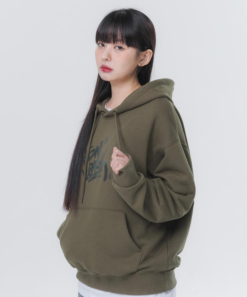 Newyork Silicon Print Oversized Hoodie Avh305 (4 Colors)