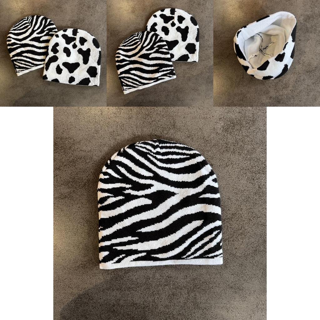 Modern Zebra Knit Cap With High Top Style For Men And Women Warmth And Trendy Autumn Winter Accessory
